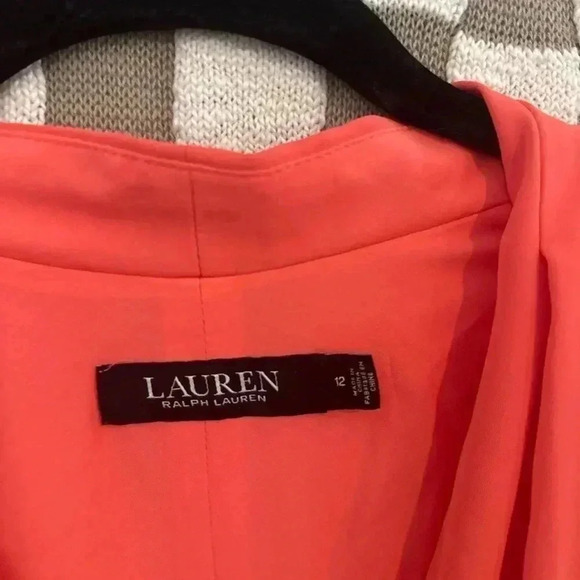 LAUREN RALPH LAUREN BLACK LABEL ORANGE DRESS SIZE 12 - Picture 2 of 6